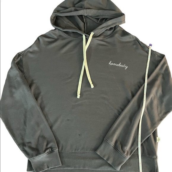 MAGNOLIA WOMENS GRAY LIGHTWEIGHT HOMEBODY PULLOVER HOODIE OVERSIZED SMALL - Picture 6 of 11